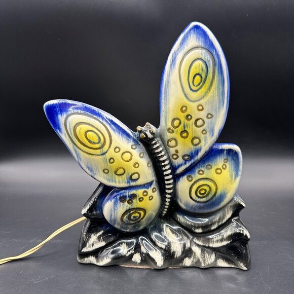 Vintage TV Lamp Television Light Mid Century Butterfly Blue Retro Home Decor - Picture 3 of 12